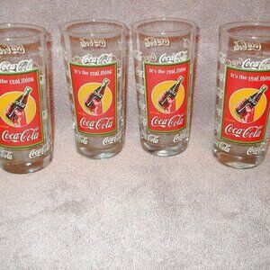 Vtg Coca Cola Glasses 16 oz Iconic Collection Nostalgia 60s Retro MCM Set Of 4